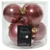 Merkloos / Sans marque Webmarketpoint - Boules en verre à suspendre Velours Rose dim 8 cm Carton de 6