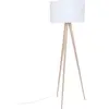 Lampadaire en métal blanc et bois 151cm Tripod - Zuiver