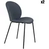 Zuiver - 2 Chaises Bonnet velours bleues - 53x45x84 cm T.U