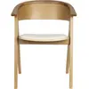 Fauteuil Repas 54x59x79 Cm En Chêne Massif Et Tissu Bouclé