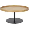 Drawer Table basse ronde en bois et métal ø70cm - Bois clair