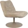 Fauteuil pivotant en velours côtelé beige 85cm Bubba - Zuiver