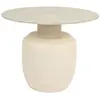 Drawer Table basse ronde effet travertin ø60cm - Beige