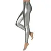 Leggings en latex pour femme   Argent     Taille S-M