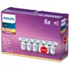 Lot de 6 ampoules led GU10 PAR16 4.6W = 50W 355lm 2700K chaud 36° Philips