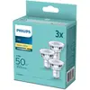 Ampoules LED GU10 Philips - Pack de 3 - 50W - Blanc chaud - Éclairage intérieur