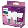 Philips by Signify LED Classic 40W Sphérique E27 Blanc Chaud Dépolie Non Dimmable Lot de 2