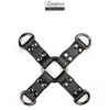 EasyToys Sangles de ligotage en cuir noir