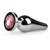 EasyToys Zilverkleurige metalen buttplug met roze diamant