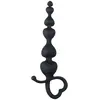 EasyToys - Perles anales avec poignée en forme de coeur - Noir