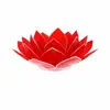 ZEN ET ETHNIQUE Porte Bougie Fleur de Lotus rouge et argent 1er chakra