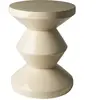 Pols Potten - Tabouret Zig Zag - Beige - Polyester laqué