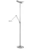 HighLight Lampadaire à éclairage indirect LED Sapporo, CCT, bras de lecture, nickel