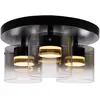 HighLight Salerno plafonnier LED, 2 700 K trois lampes noir