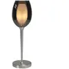 HighLight Lampe à poser Belle, gris fumé/nickel, hauteur 40 cm, verre