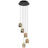 HighLight Suspension Golden Egg, amber/gold Ø 30 cm 5 lampes verre/métal