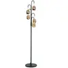 HighLight Lampadaire Golden Egg noir/ambre 165 cm à 5 lampes métal/verre