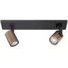 HighLight Spot pour plafond Halo, noir/laiton bruni Longueur 40 cm à 2 lampes.