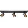 HighLight Spot pour plafond Halo, noir/laiton bruni Longueur 65 cm à 3 lampes.