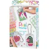 Pracht Creatives Hobby PIXEL- Kit créatif 3 Porte-clés + livret 38 modèles-Girly, PX20131 A partir de 8 ans