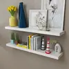 vidaXL 2 Étagères murales MDF Blanc Rangement de livres/DVD