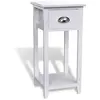 vidaXL Table de chevet avec 1 tiroir Blanc