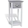vidaXL Table de chevet avec 1 tiroir Gris et blanc