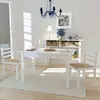 vidaXL Chaises à manger lot de 2 blanc hévéa solide et velours