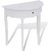vidaXL Table console avec tiroir Demi-ronde Blanc