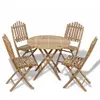 vidaXL Mobilier à dîner d'extérieur pliable 5 pcs Bambou