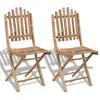 vidaXL Chaises pliables de jardin 2 pcs Bambou