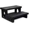 VIDAXL Marches de Spa Noire Jardin Terrasse Baignoire Piscine Etape Escaliers 90717