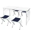 Vidaxl - Jeu de table pliable de camping et 4 tabourets 120x60 cm Blanc