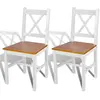 vidaXL Chaises à manger lot de 2 blanc bois de pin