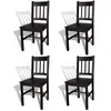 vidaXL Chaises à manger lot de 4 marron foncé pinède
