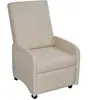 vidaXL Fauteuil pliable Crème Similicuir