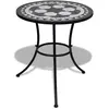 vidaXL Table de bistro Noir et blanc 60 cm Mosaïque