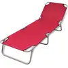 vidaXL Chaise longue pliable acier enduit de poudre rouge