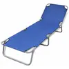vidaXL Chaise longue pliable acier enduit de poudre bleu