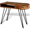 vidaXL Bureau avec pieds en fer Bois de récupération solide