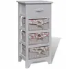 vidaXL Armoire avec 1 tiroir et 3 paniers Blanc Bois de Paulownia