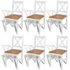 vidaXL Chaises à manger lot de 6 blanc pinède