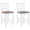 vidaXL Chaises de bar lot de 2 blanc tissu
