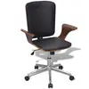 vidaXL Chaise de bureau Bois courbé avec tapisserie en similicuir