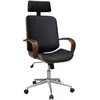 vidaXL Chaise de bureau avec appuie-tête Bois cintré Similicuir