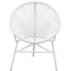 vidaXL Chaise de jardin en corde forme de lune résine tressée blanc