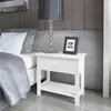 vidaXL Table de chevet 2 pcs Bois Blanc