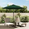VIDAXL Parasol Porte-à-faux avec LED 3 m Vert Parasol de Jardin Terrasse Plage