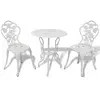 vidaXL Jeu de bistro 3 pcs Aluminium coulé Blanc