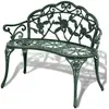 vidaXL Banc de jardin 100 cm Aluminium coulé Vert